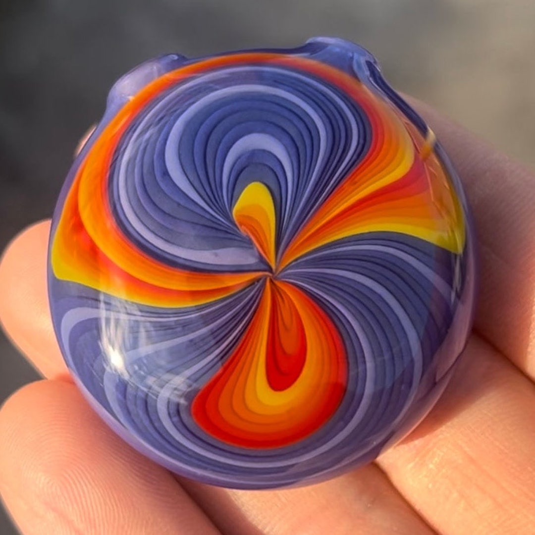 Handblown Glass Wig Wag Pendant Unique Design Necklace Heady Glass Art