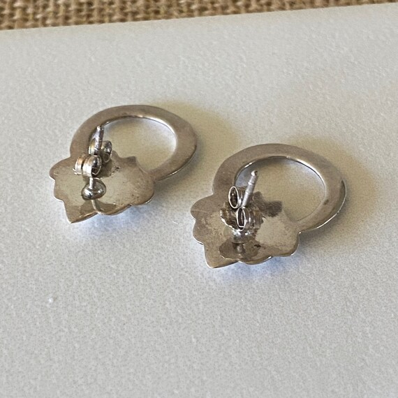 Vintage Sterling Silver Doorknocker Earrings, Art… - image 6