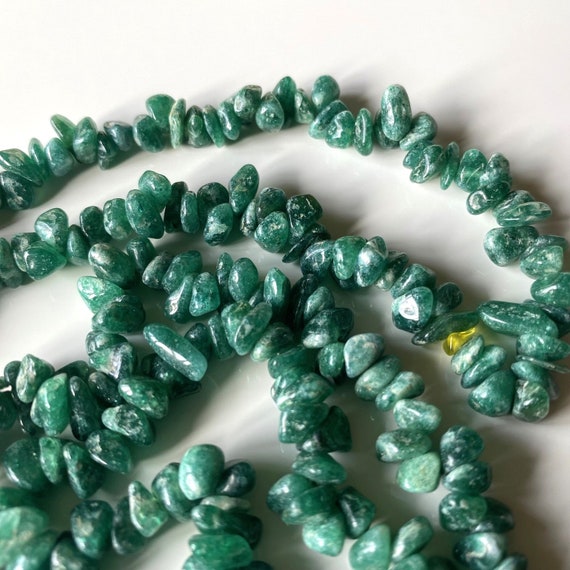 Vintage Aventurine Bead Necklace, Green Gemstone … - image 5