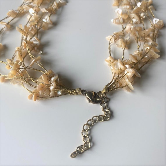 Vintage LUC Multi Strand Floating MOP Shell Chip … - image 5