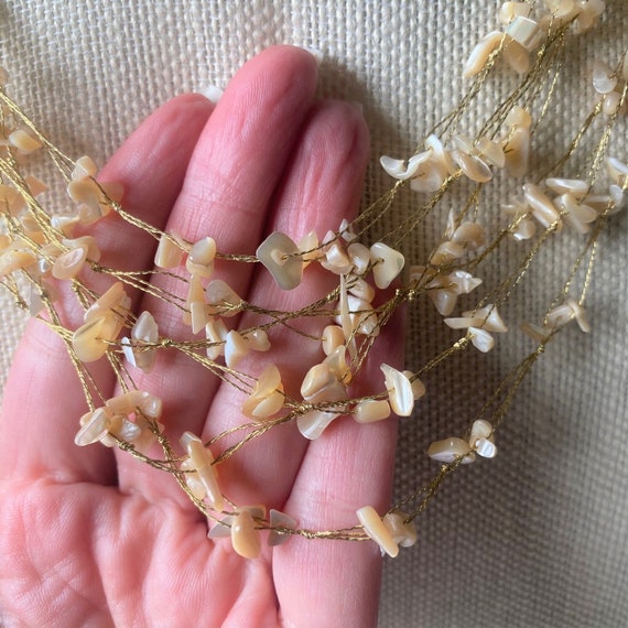 Vintage LUC Multi Strand Floating MOP Shell Chip … - image 4