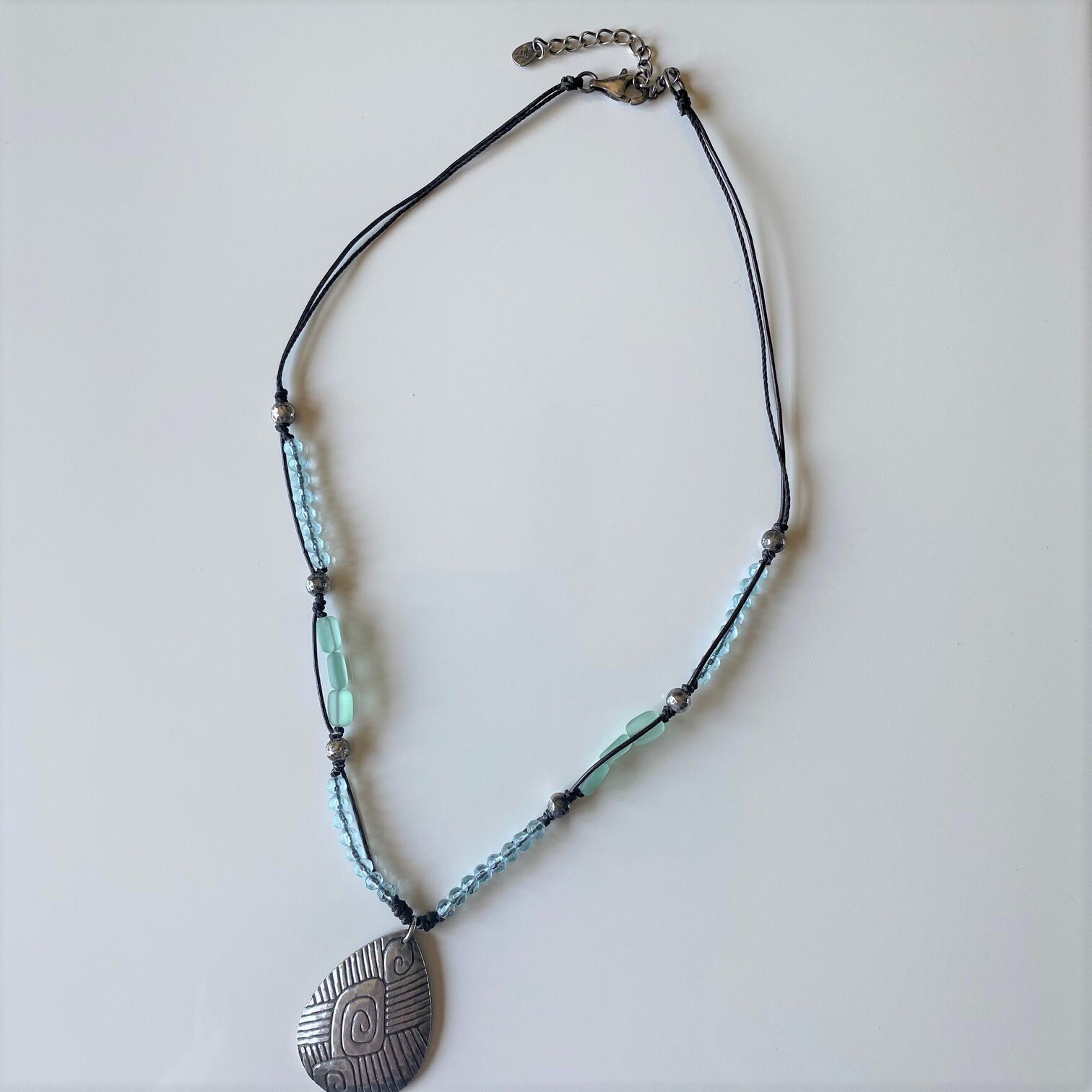 Vintage Silpada Sterling Silver Sea Glass Necklace Silpada - Etsy