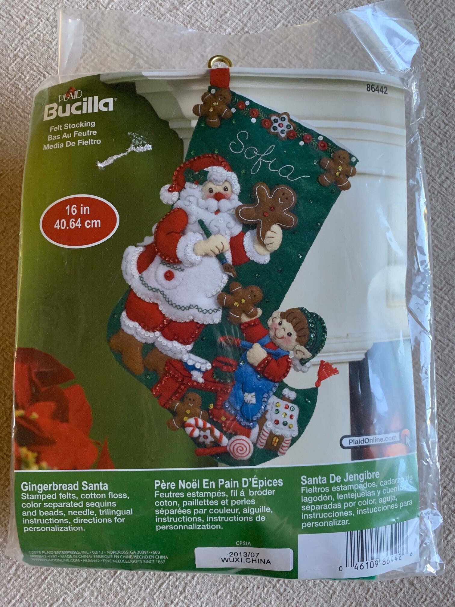 DIY Bucilla Gingerbread Christmas Santa Baking Cookies Felt