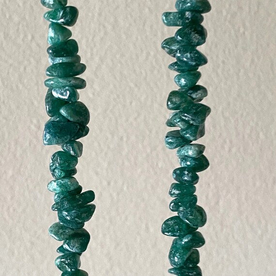 Vintage Aventurine Bead Necklace, Green Gemstone … - image 8