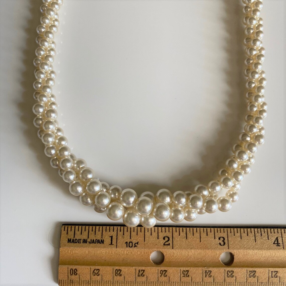 Vintage Napier Faux Pearl Rope Necklace Long 3 Strand Twisted Etsy