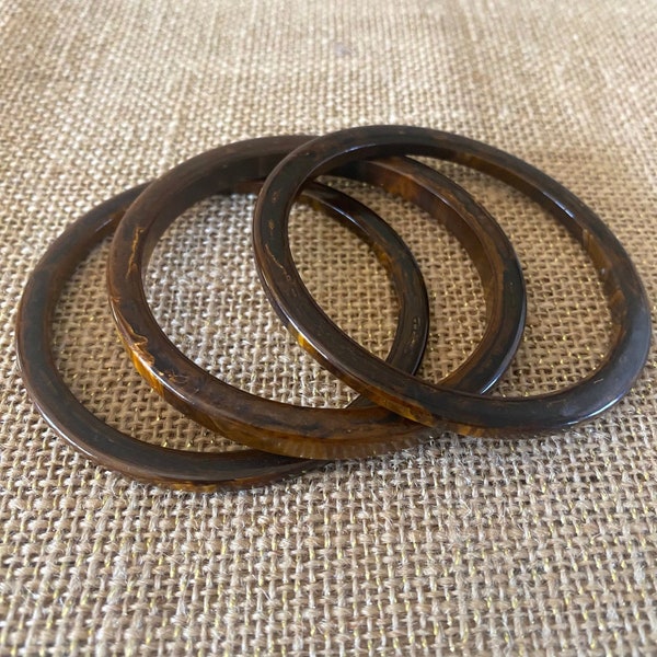Bracelet En Bakélite Ambré – Vintage Et Authentique, 24 Grammes