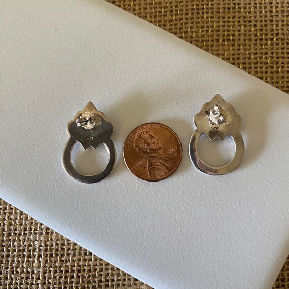 Vintage Sterling Silver Doorknocker Earrings, Art… - image 8