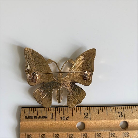 Vintage Art Nouveau Butterfly Brooch, Austrian Cr… - image 5
