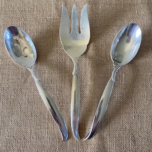 Vintage 1847 Rogers FLAIR Silver Plate Serving Utensils, Cold Meat Serving Fork, Pierced Serving Spoon, Serving Spoon, Silver Utensils