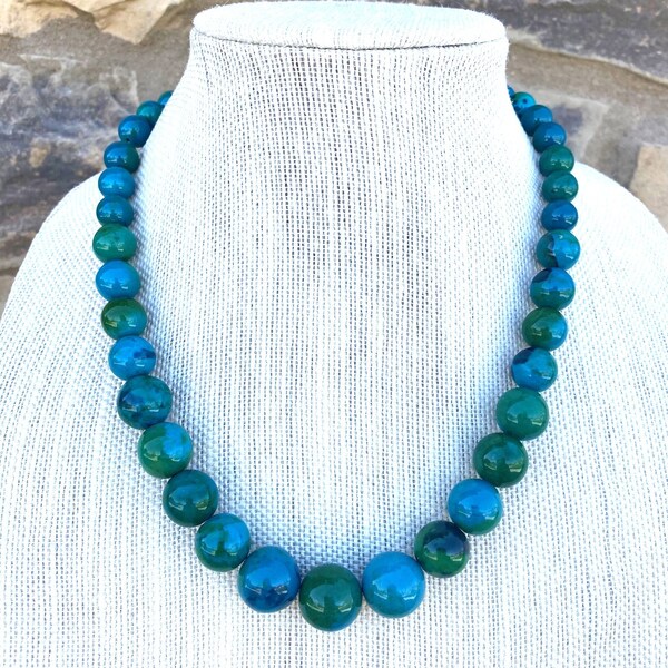 •AEON• azurite chrysocolla + gold necklace (16