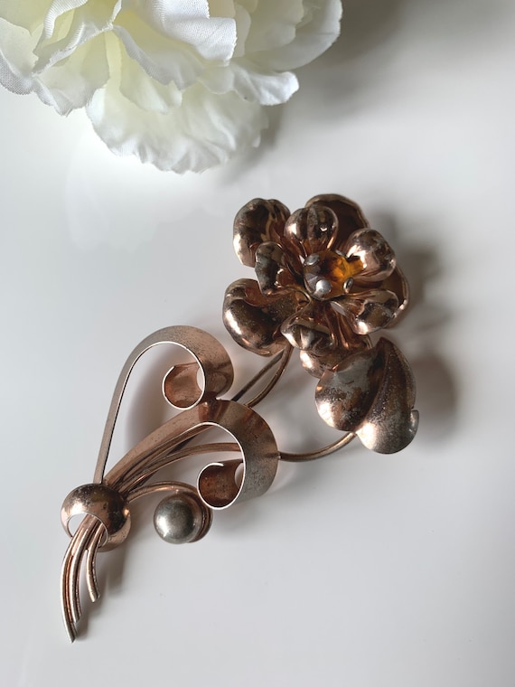  Vintage Champagne Lily Flower Brooches Brooch Pin