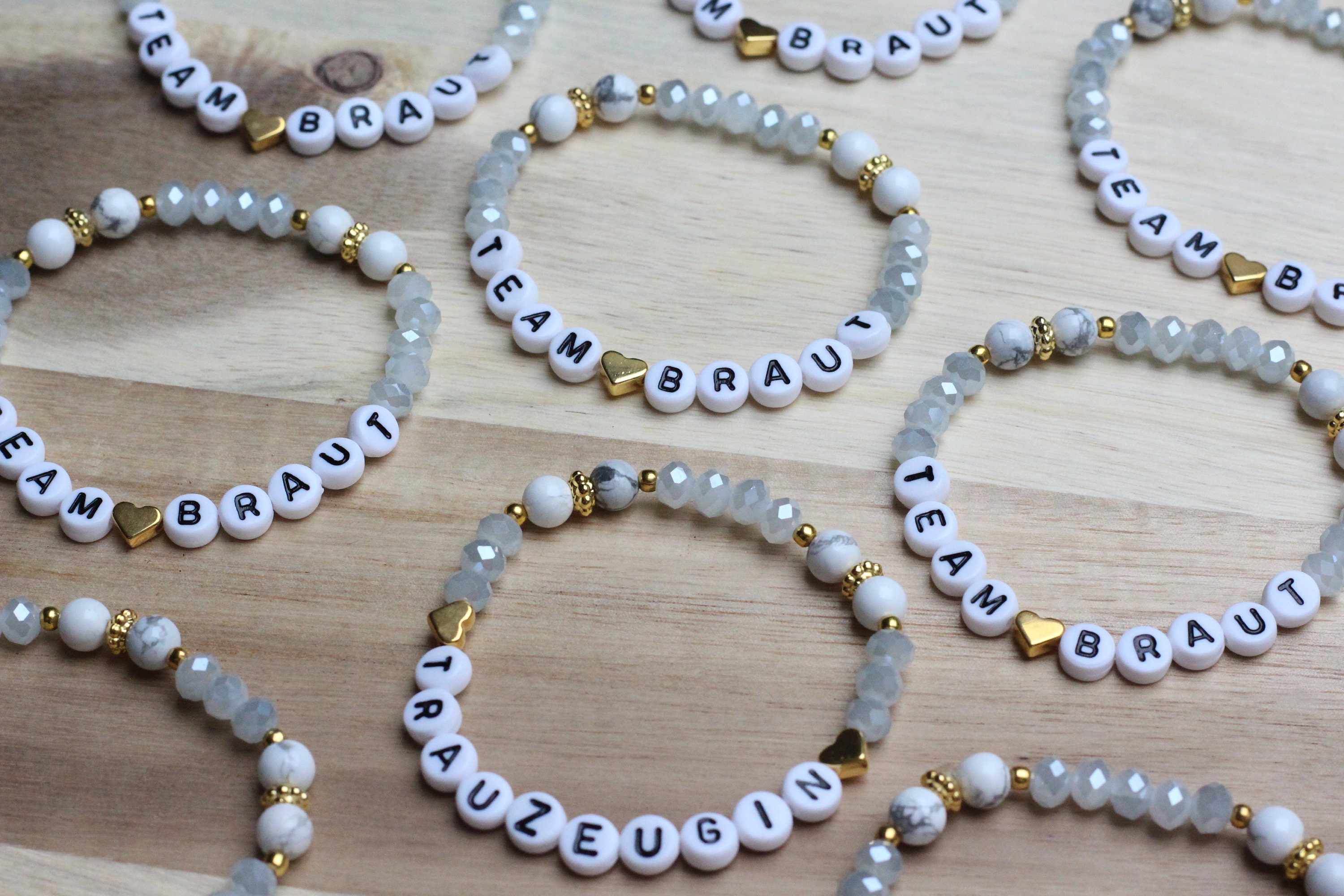 12 Braut Armbänder Set - Team Braut Schmuck Für Junggesellinnenabschied