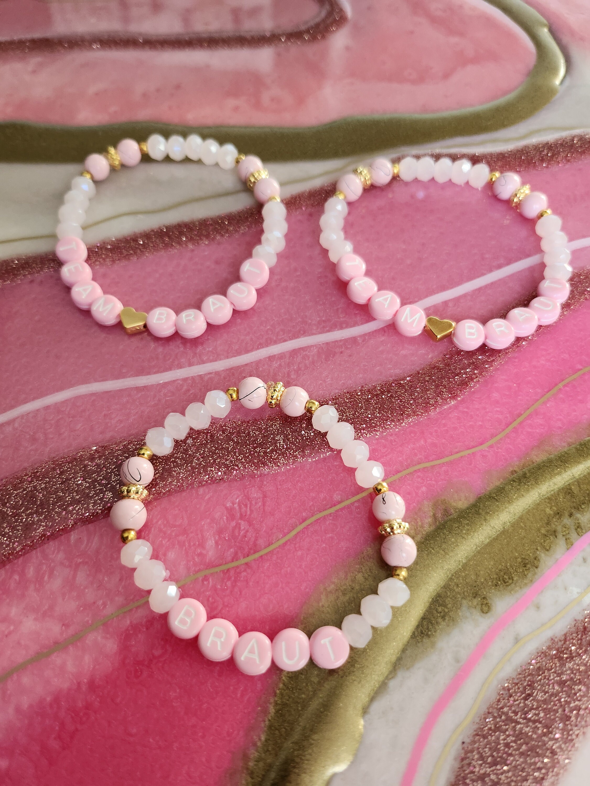 Addio Al Nubilato 16 Braccialetti Per - Set Sposa E Team, Colore Rosa E Bianco, Poliestere, Elastico, Per Feste Decorazione Addio Al Nubilato