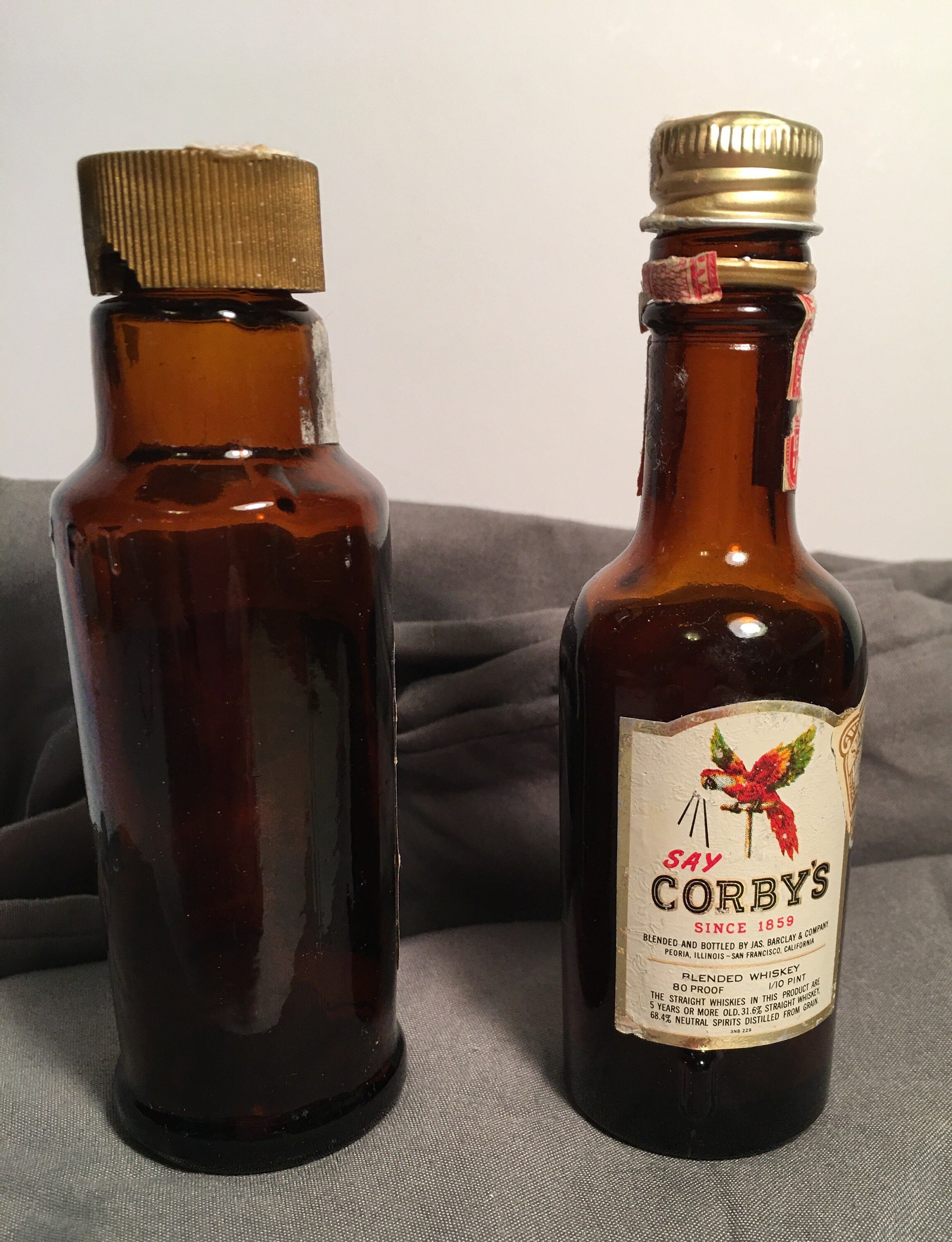Vintage Airline Liquor Nip Bottles Set of 2 Etsy