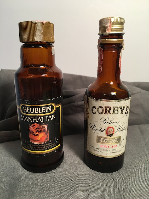 Vintage Airline Liquor Nip Bottles Set of 2 Etsy