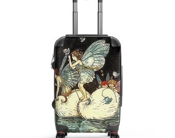 Vintage Fairy Suitcase Art Luggage Carry On Spinner Fantasy Travel Bag