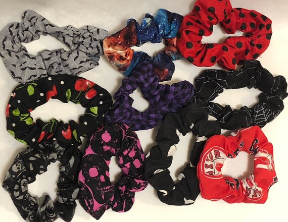 2 Scrunchies Hair Bands Hair Ties Punk Hair Accessories Etsy