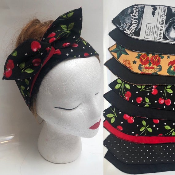Wire Headbands Wired Headwraps Reversible Hair Bows Hand Etsy