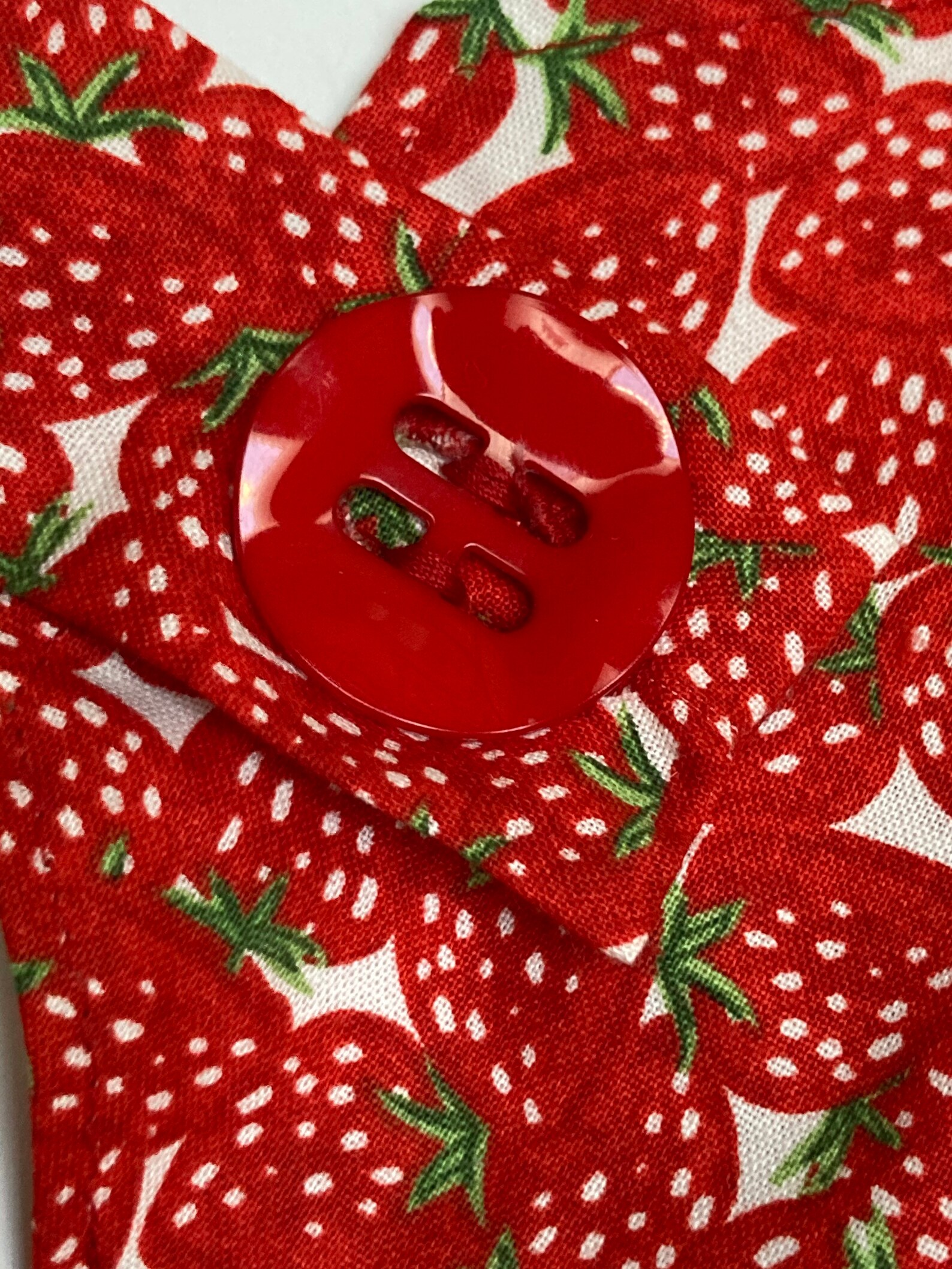 Hanging kitchen towel button loop hand towel strawberry Etsy