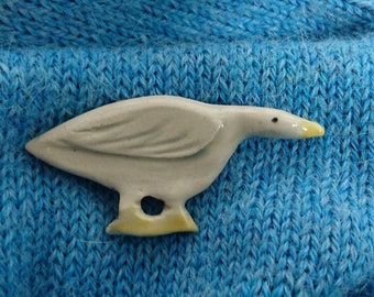 Duck Goose Brooch, Pin, Studio Pottery, Jewellery, Ceramic Brooch