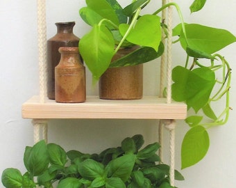 Hanging Shelf,  Kitchen Herb Garden, Windowsill Herb Garden, Indoor Planter, House Plant Shelf, Bedroom, Bathroom