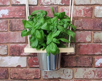 HANGING SHELF and POTS, Herb Planter, Kitchen, Herb Garden, Windowsill Herb and Spice Garden, Indoor Planter, House Plant,Bathroom,Bedroom