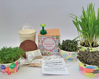 Windowsill Garden, Children's Gardening, Kids, Christmas Gift, Kids Crafts, Grow Your Own Kit, Microgreens, Garden Kit