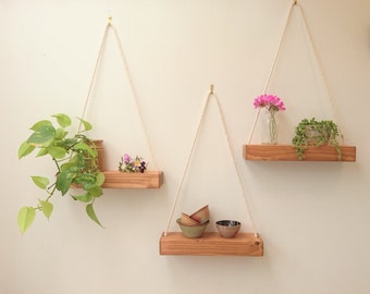 Hanging Shelf - Set of Three Shelves. Easy to Hang Shelves.