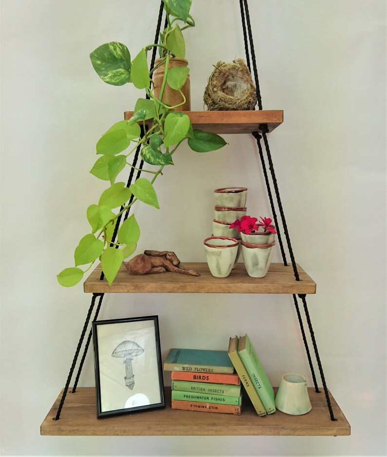 3 TIER HANGING SHELF Triangular Hanging Shelf Kitchen Herb Etsy