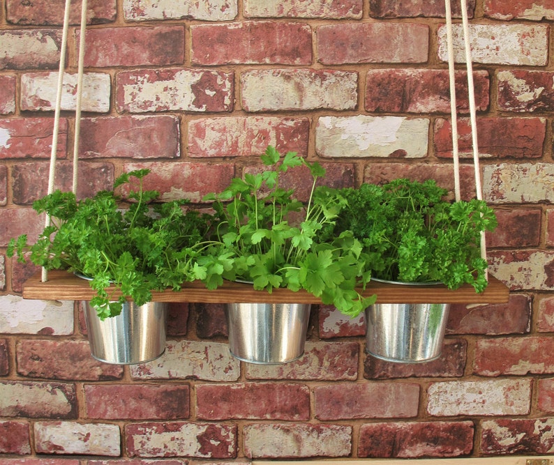 HANGING SHELF and POTS Kitchen Herb Garden Windowsill Etsy UK