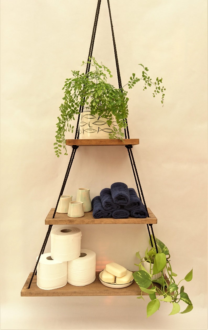 3 TIER HANGING SHELF Triangular Hanging Shelf Kitchen Herb Etsy