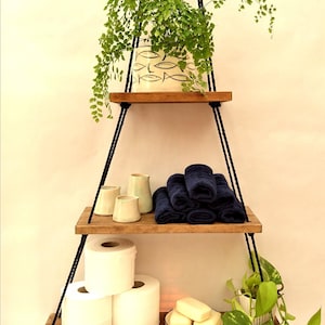 3 Tier Triangular Hanging Shelf: Kitchen Herb Garden, Nursery Decor