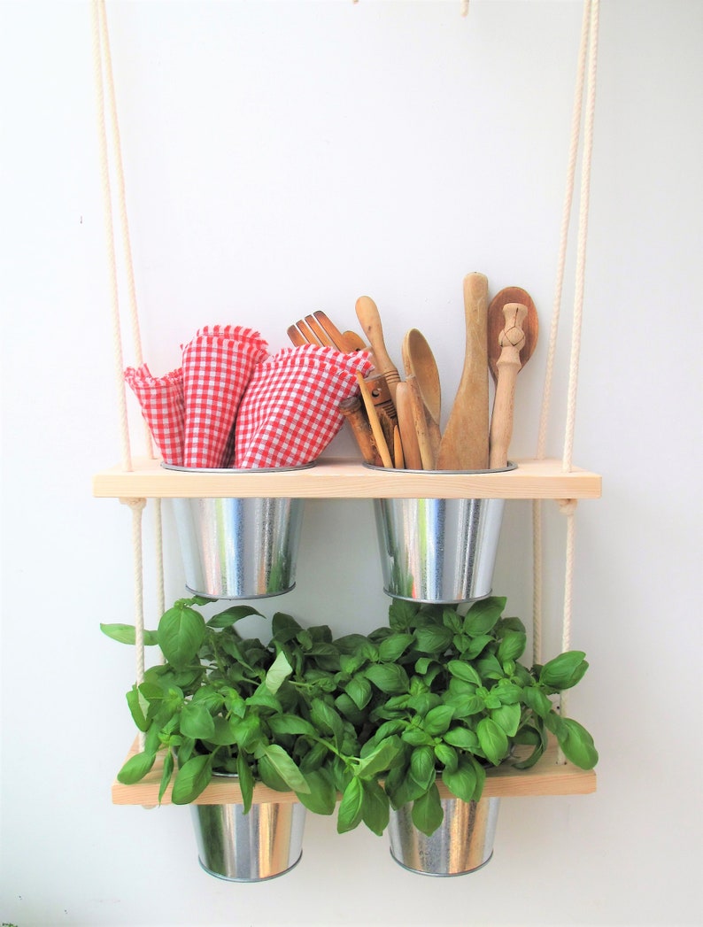 Hanging Plant Shelf Kitchen Herb Garden Windowsill Herb And Etsy