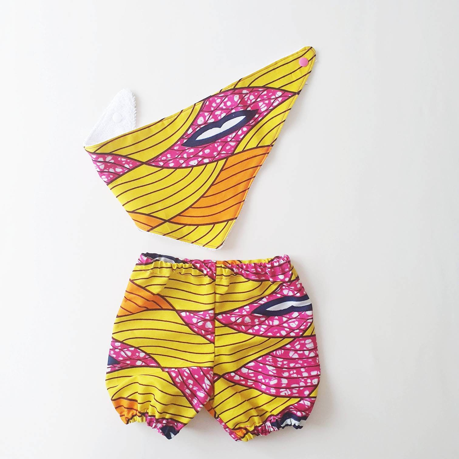 Bib and nappy cover newborn gift set African print