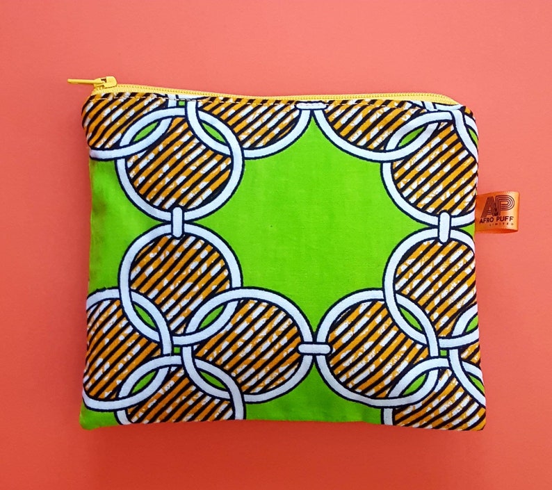 Green circles wax print self-care lavender pouch and eye mask pamper kit image 3