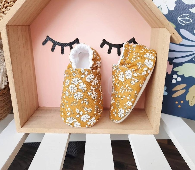 Baby slippers with leather & Liberty soles of your choice image 3