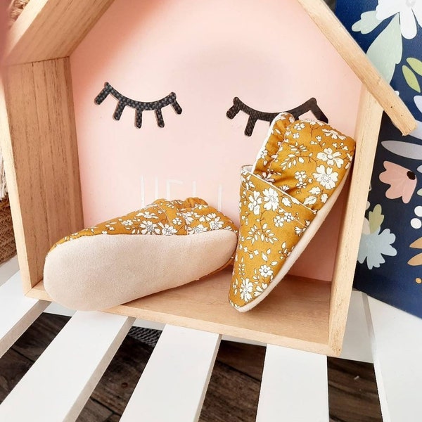 Chaussons bébé semelles cuir & Liberty au choix !