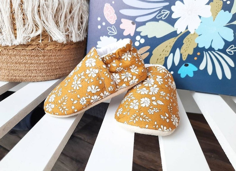 Baby slippers with leather & Liberty soles of your choice image 4