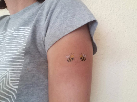 Bumblebee Honey Bees With Heart Temporary Tattoos 2 X - Etsy Australia Bumblebee Honey Bees With Heart Temporary Tattoos 2 X - Etsy Australia