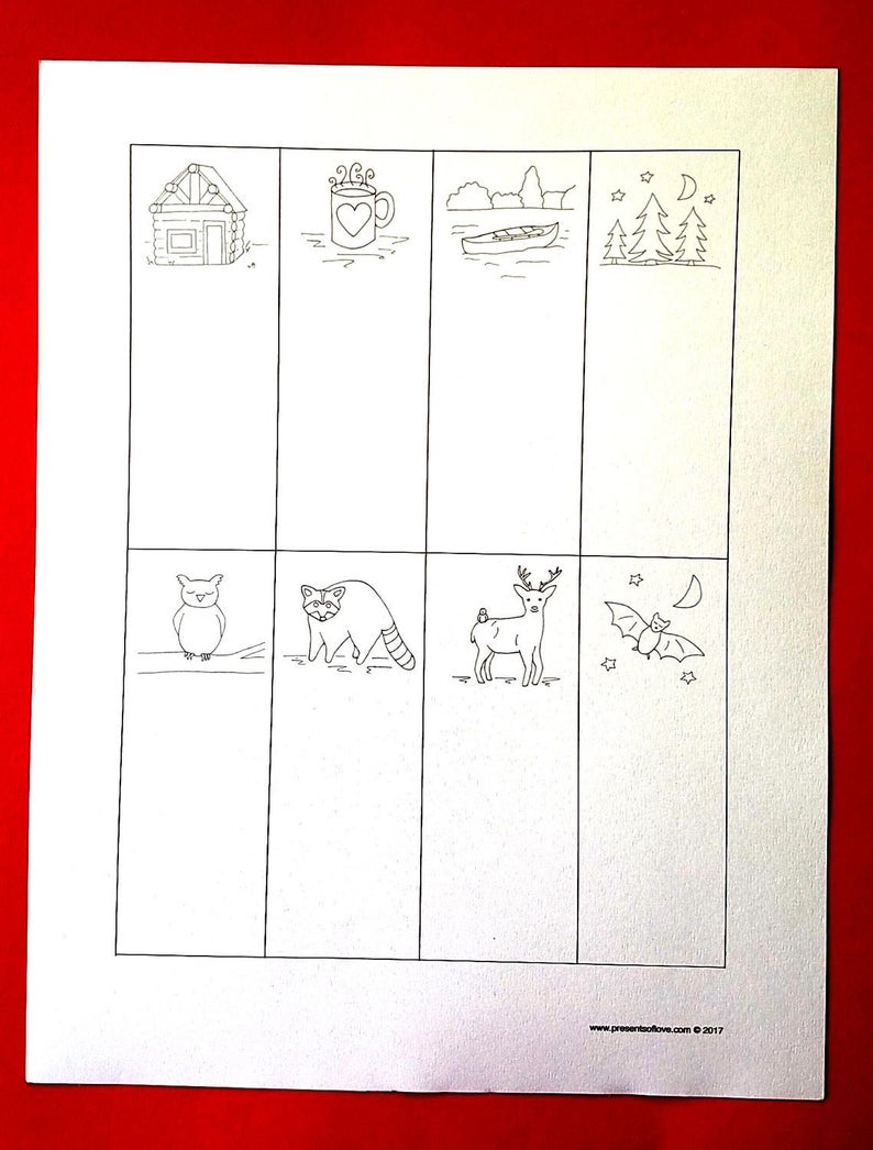 nature coloring bookmark printable for kids activity etsy