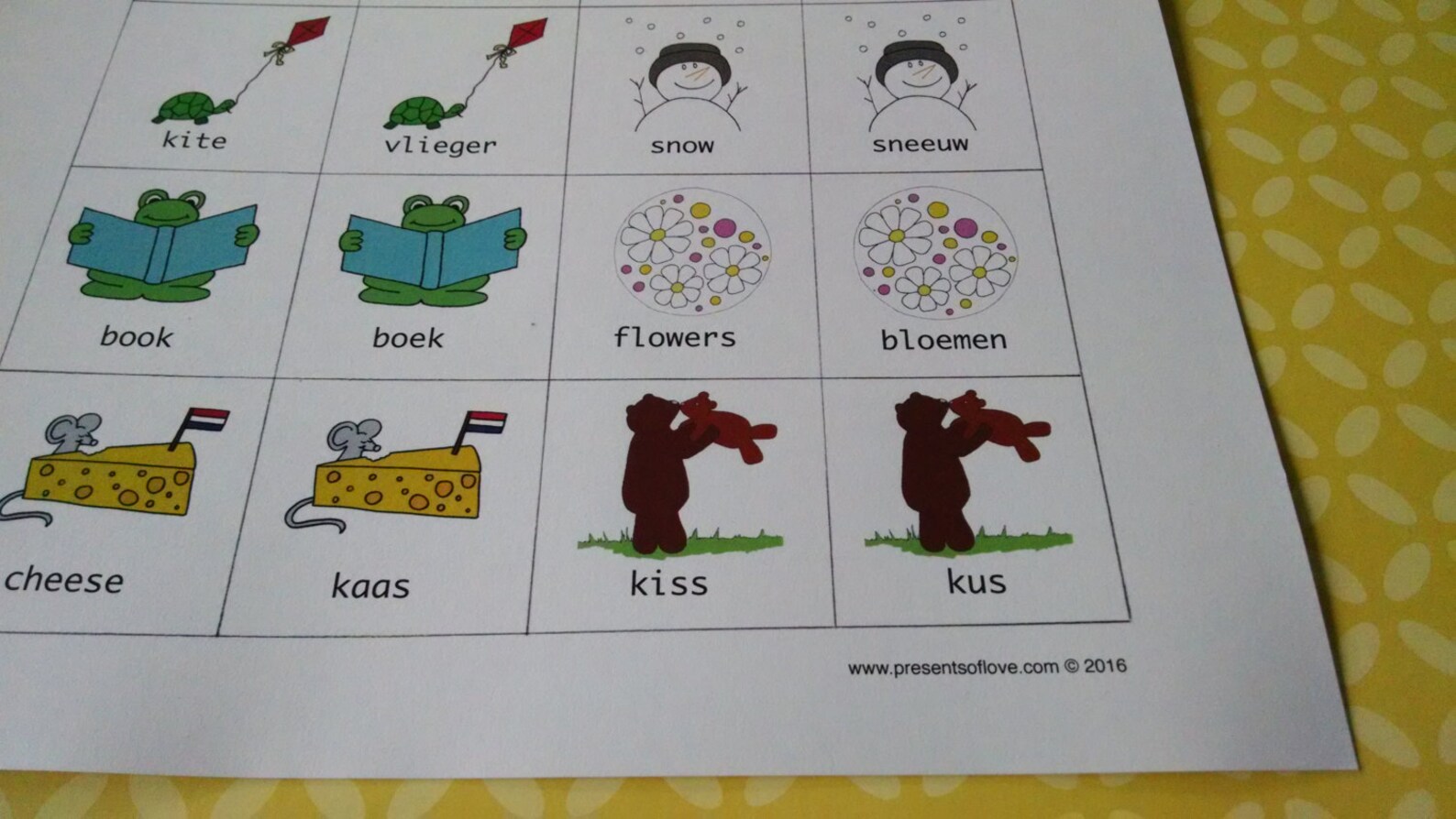 Dutch English Memory Matching Game Bilingual Kids Activity Etsy
