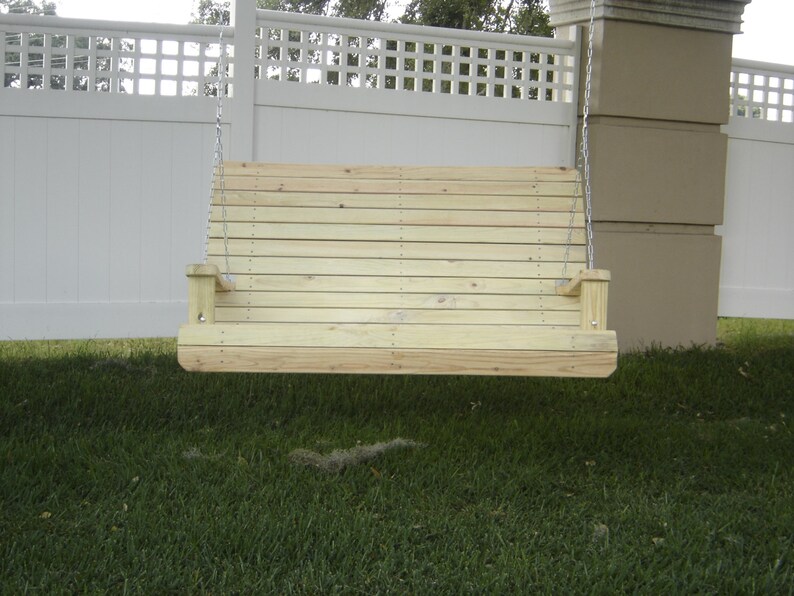 Handmade 4ft High Back Porch Swing Wooden Swing Outdoor Furniture Patio Furniture