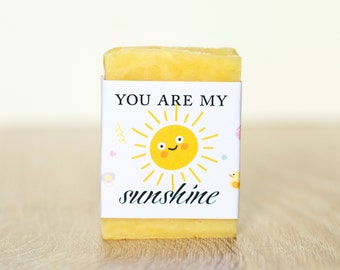 Sunshine Baby Shower Soap Favors, Personalized Mini Soaps, You Are My Sunshine Party, Custom Name Guest Soap, Vegan Baby Favor