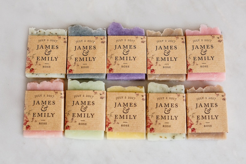 100 wedding soap favors luxury wedding favor personalized labels favor soap bridal shower favors baby shower favors labels with roses soap image 1