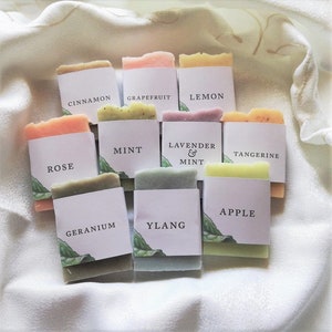 Wedding sample soaps mini soaps wedding soap favors bridal shower favors scented soaps sample pack essential soap guest soap gift soap image 1