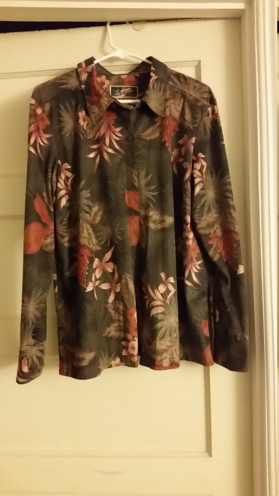 La Cabana Long Sleeve Hawaiian Shirt/Size XL