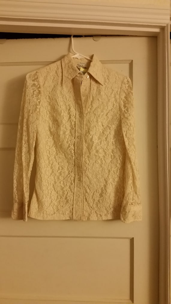 Vintage Structured Lace Blouse/1960s/Greenecastle