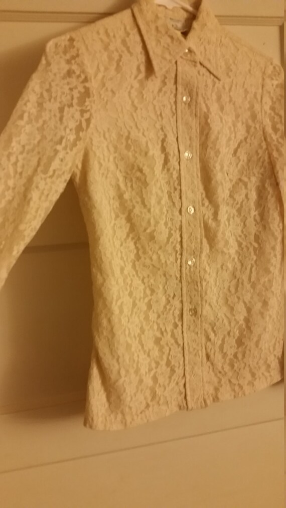 Vintage Structured Lace Blouse/1960s/Greenecastle - image 3