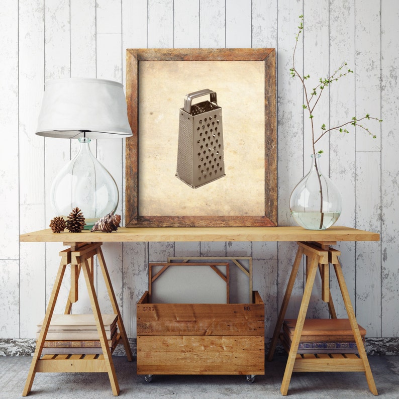 Vintage Metal Kitchen Wall Art Framed image 0