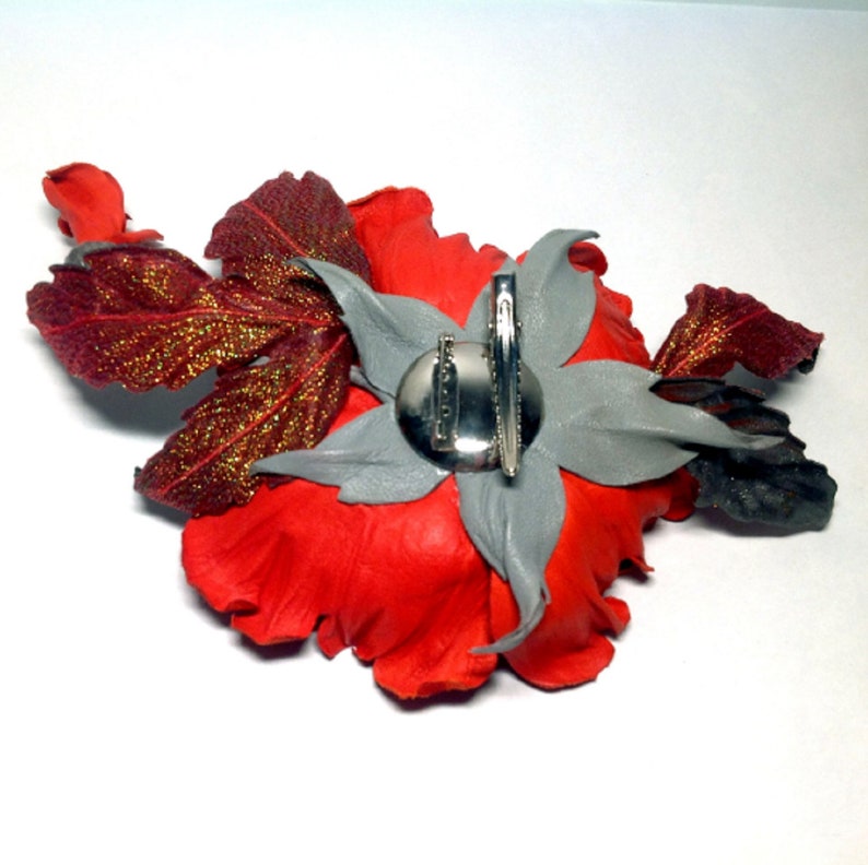 Red Kentucky derby hat Red Poppy flower Race day hat